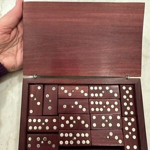 Wooden Domino Set with Case